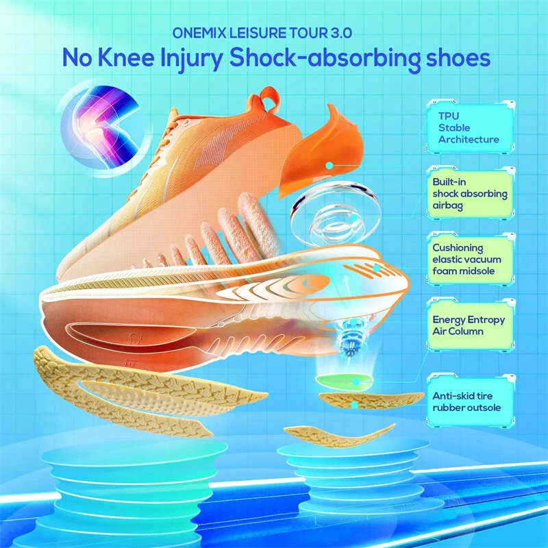 (image for) ONEMIX Leisure Tour 3.0 Running Shoes TPU Stable Shock-absorbing Air Column Energy Released Knee Protection Fashion Sneaker for Running Training Fitness